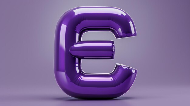 Photo a purple balloon in the shape of the letter e