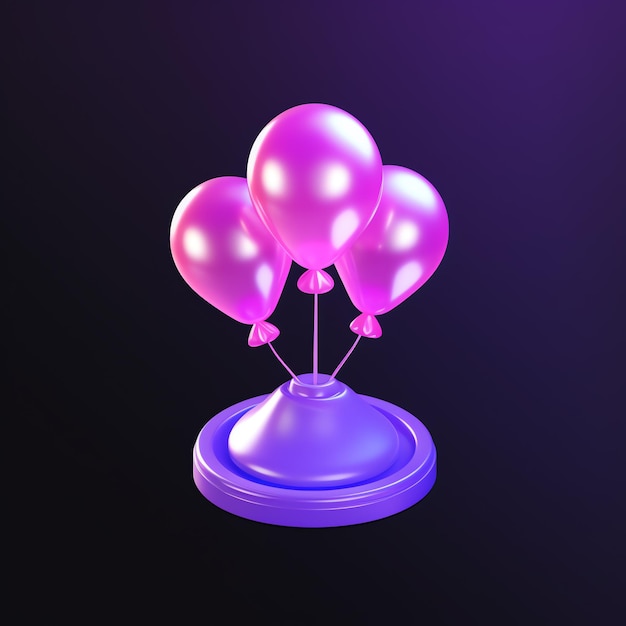 a purple balloon on a stand