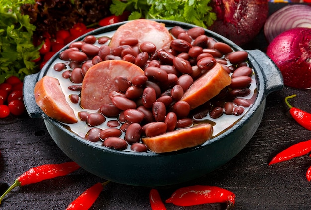 Purple bean feijoada