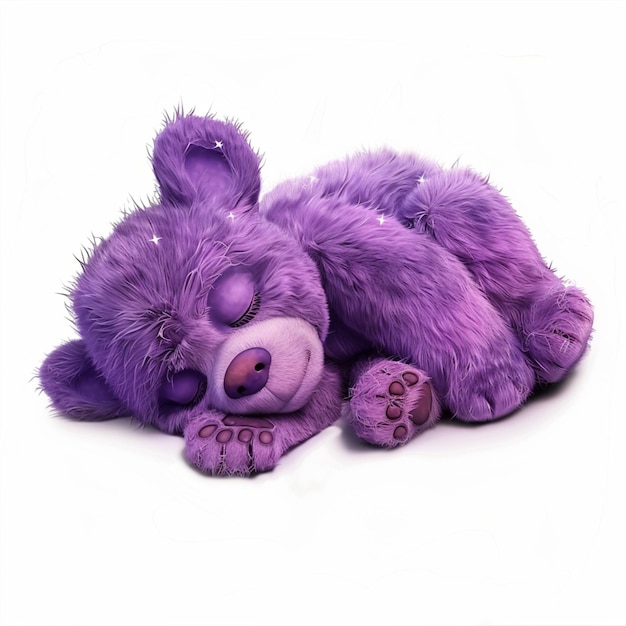 Photo a purple bear with the word cursive on it