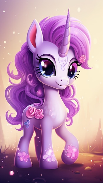 Purple beautiful pony