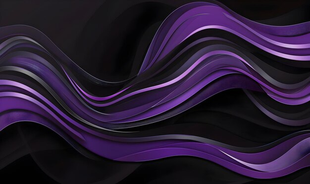 Purple and black abstract wave background