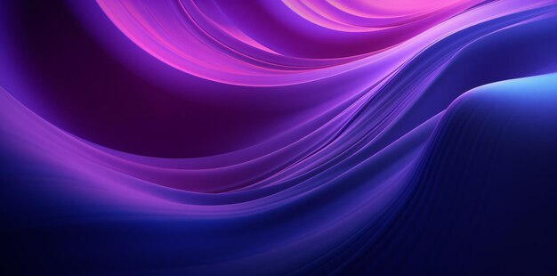 A purple and black abstract wavy shape in the style of photorealistic details neon color palette