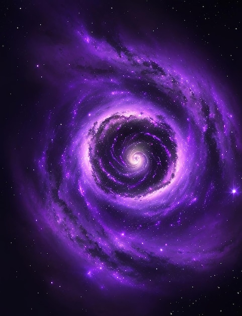 Purple and black galaxy illustration generated by ai