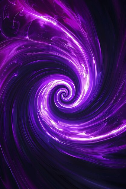 Photo a purple and black swirl is created by a purple background