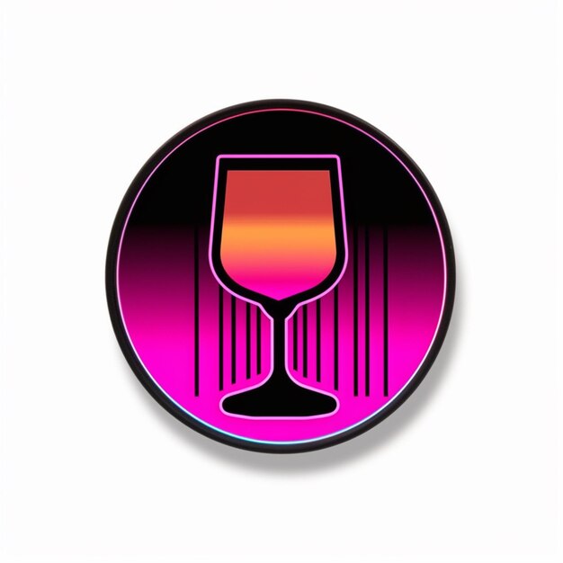 Photo purple and black wine glass icon on a white background generative ai