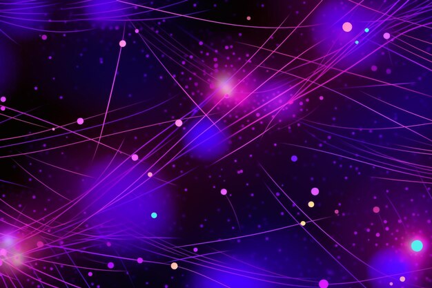 Purple and blue abstract background with many dots and lines generative ai