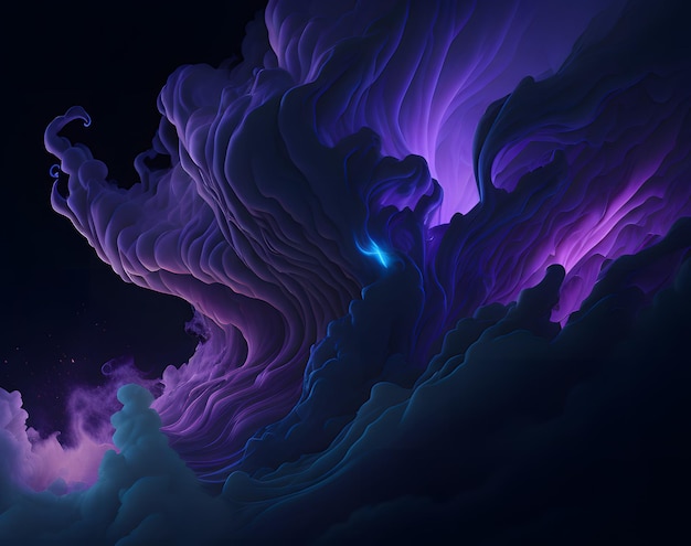 A purple and blue abstract background with a purple swirl.