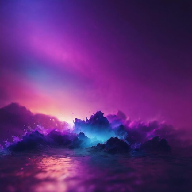 Purple and blue background with a blurry light effect