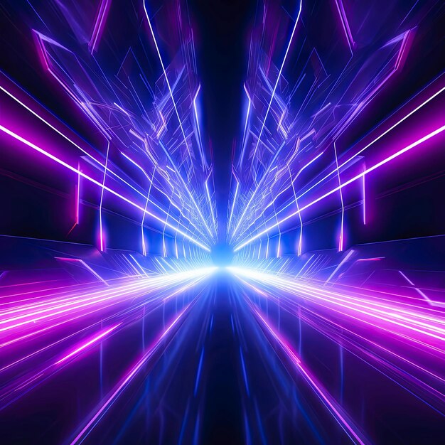 Photo purple and blue background with light streaks