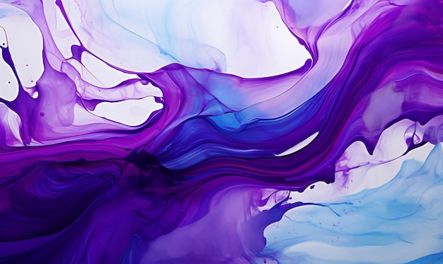 A purple and blue colored liquid is shown in this illustration.