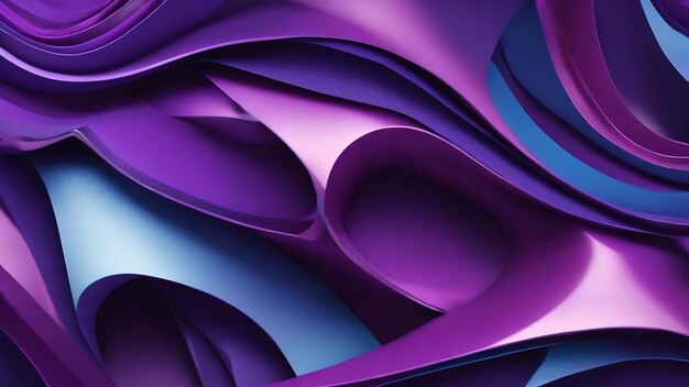 Purple blue curled modern shapes art background