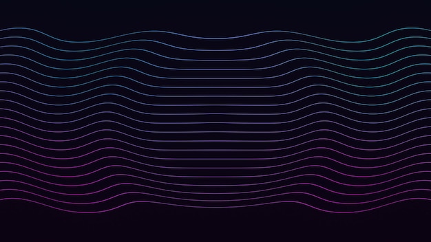 Фиолетовый и синий темный градиент Абстрактные фоновые анимации развевающиеся линии