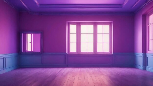 Purple and blue empty room gradient background