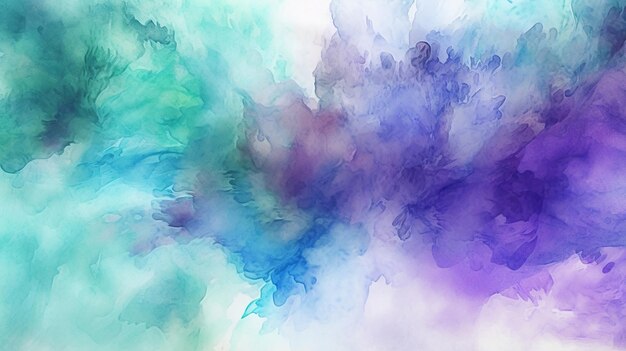 Purple blue green abstract watercolor AI generated image