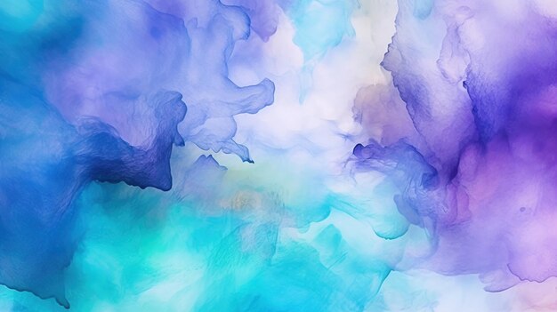 Purple blue green abstract watercolor AI generated image