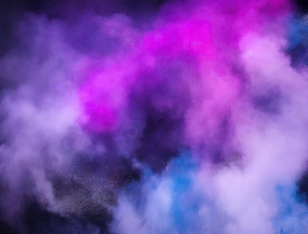 Purple and blue smoke on a black background