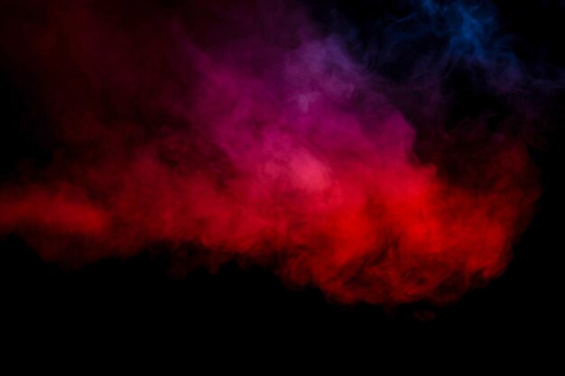 Purple and blue steam on a black background