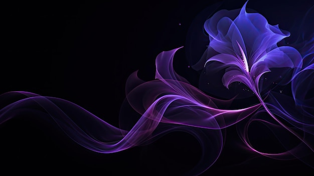 purple and blue swirls are shown against a black background.