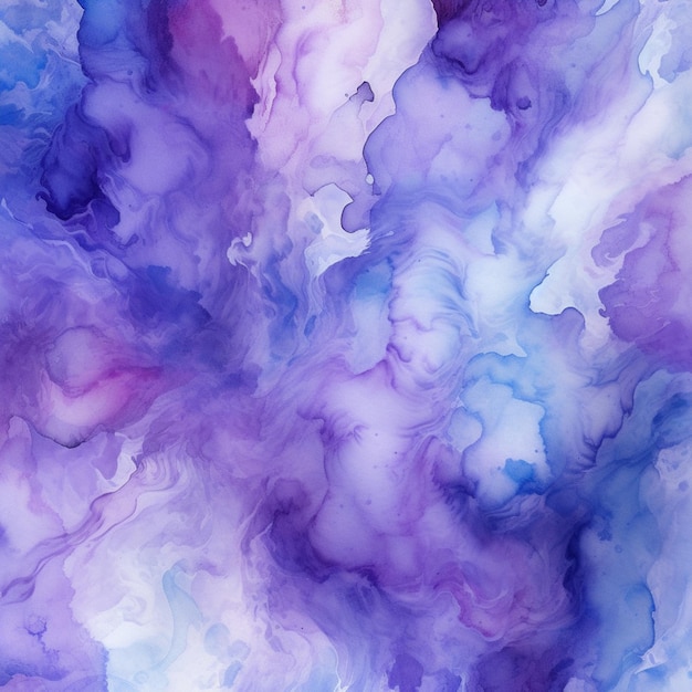 Purple and blue watercolor painting with a white background generative ai