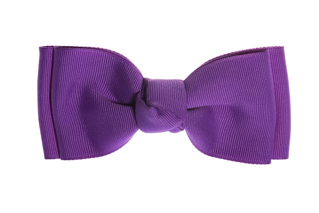 Photo purple bow isolated on white background