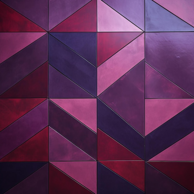 Purple And Brown Structural Geometric Tile With Metallic Finishes