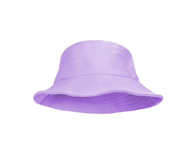 Purple bucket hat isolated on white background