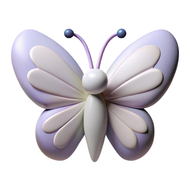 Photo a purple butterfly with a purple tail and a white background