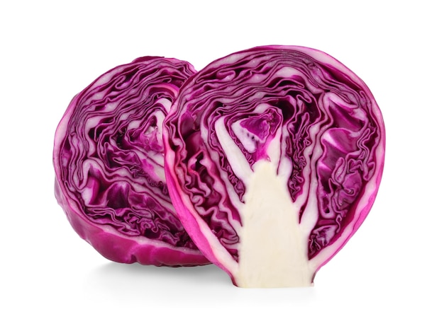 Purple cabbage isolated on white