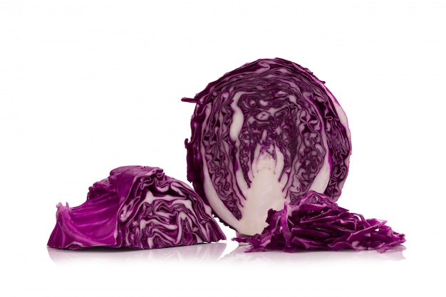 Purple cabbage isolated on white