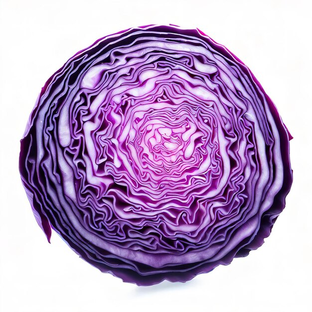 Purple Cabbage slice isolated on white background