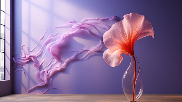 A purple calla lily with plum smoke swirls