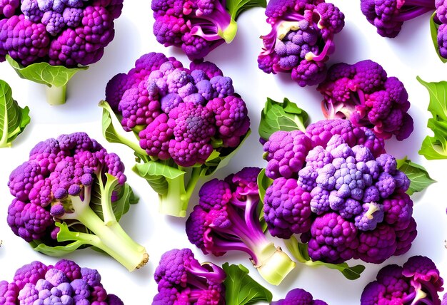 Purple cauliflower on white background