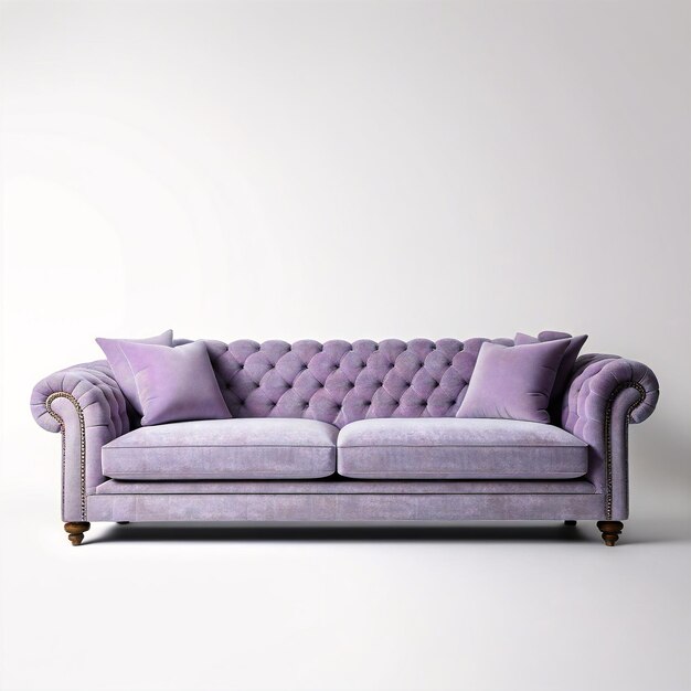 a purple chesterfield