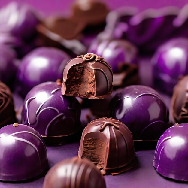 Photo purple chocolate bonbon ai