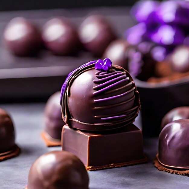 Photo purple chocolate bonbon ai