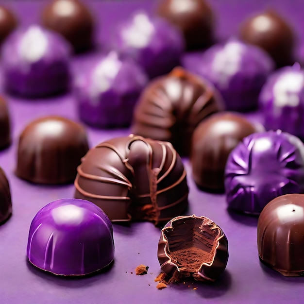 Photo purple chocolate bonbon ai