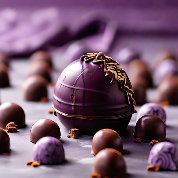 Photo purple chocolate bonbon ai