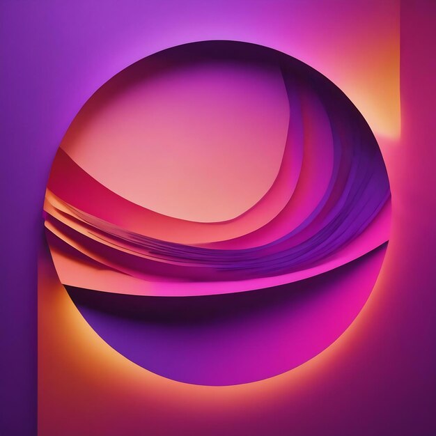 Purple circle 3d papercut gradient