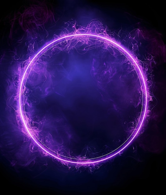 a purple circle with smoke