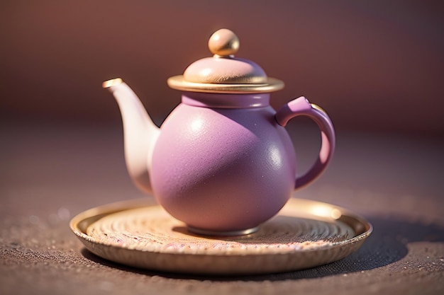 紫色の粘土鍋 中国の粘土ティーポット 陶器 世界的に有名な壁紙 背景 茶セット