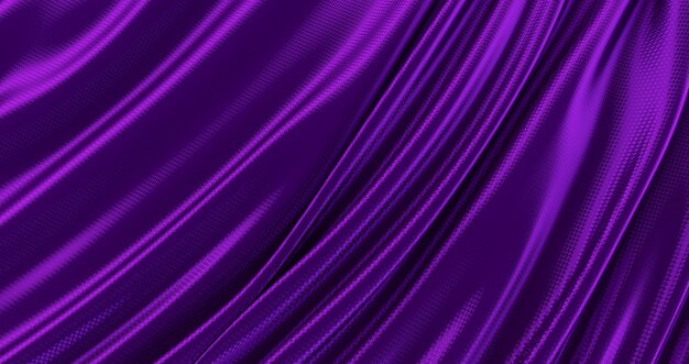 Purple cloth, luxury smooth background, wave silk satin, 3D render