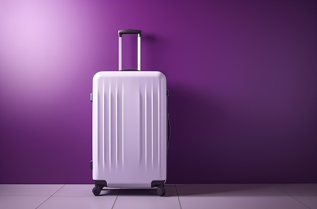 Purple color luggage or baggage bag use for transportation travel