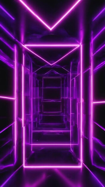 Purple color neon light beam geometric stroke line abstract geometric glowing line with purple color