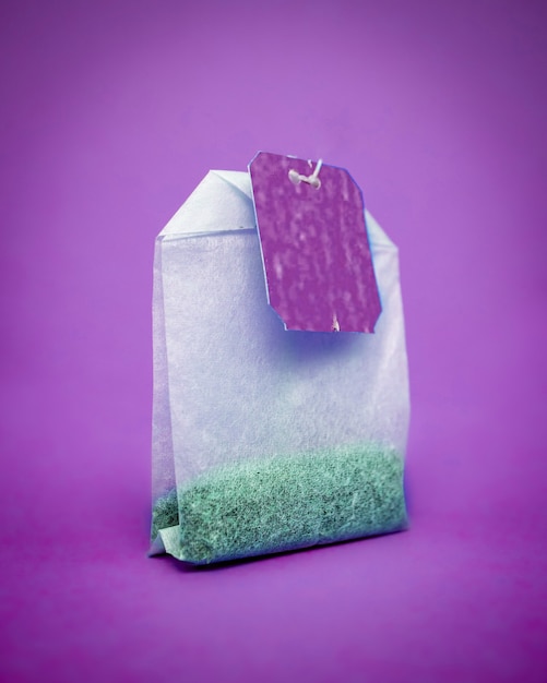 Purple color teabag