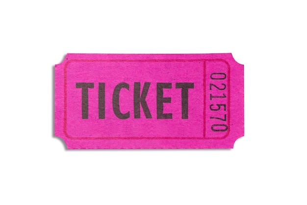 Photo purple color ticket isolated