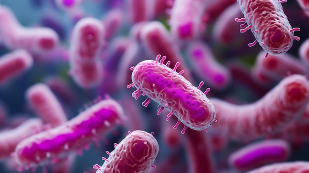 写真 紫色のバクテリア・ロッド・モノカルチャー (escherichia coli)