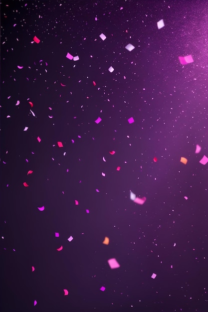 Photo purple confetti flying in air