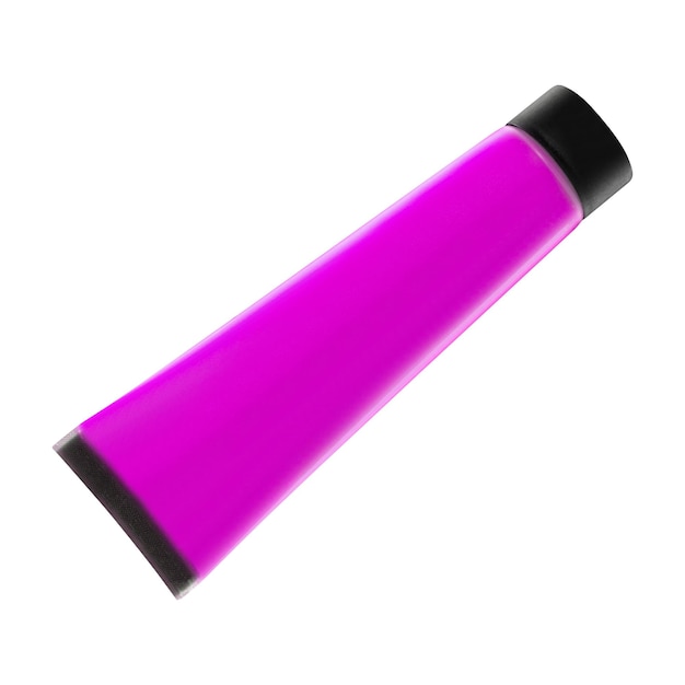 Photo purple cosmetic tube isolated on white