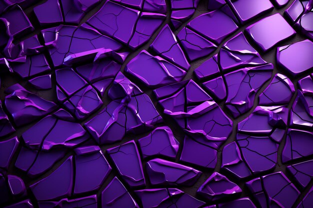 purple cracked glass with a black background generativ ai